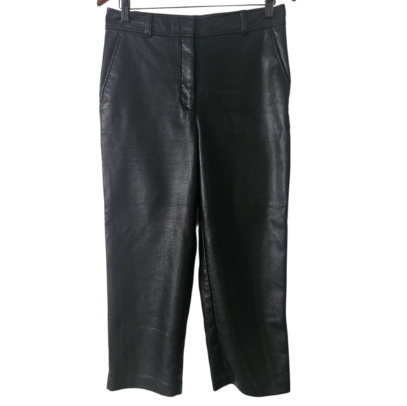 Babaton Pants - Babaton Black Command Cropped Vegan Leather Pant Size 8